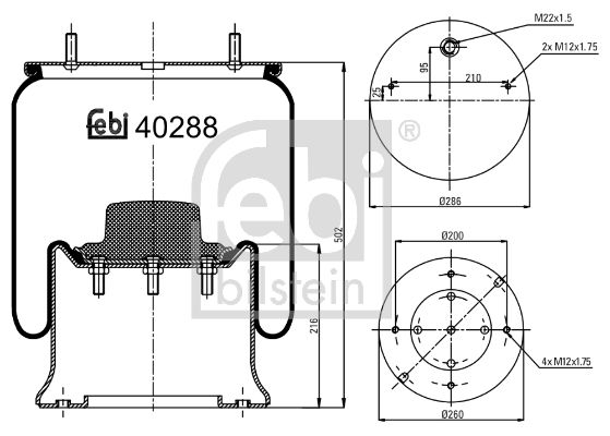 FEBI BILSTEIN Кожух пневматической рессоры 40288